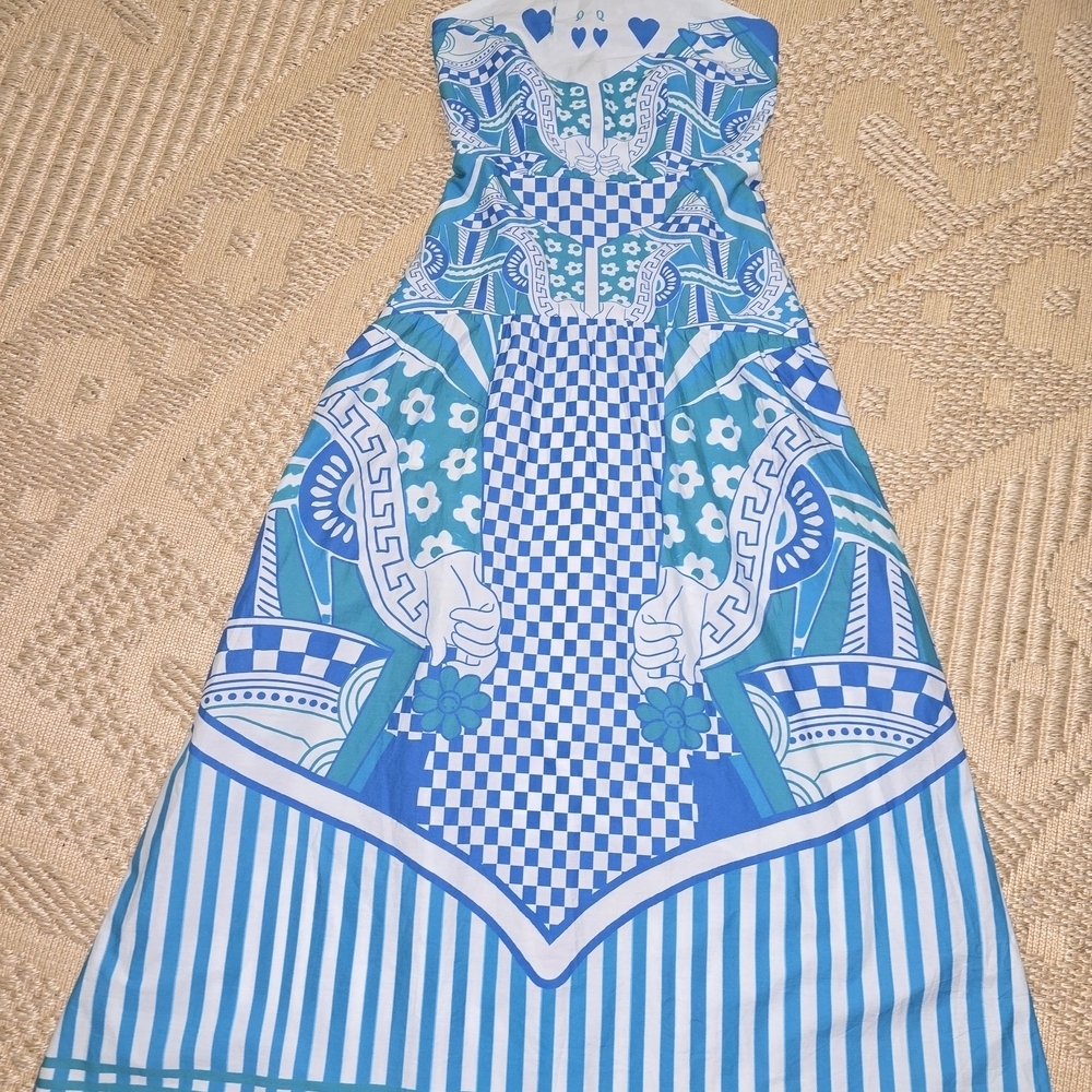 CELINA MOON Blue Patterned Maxi Dress - Picture 3 of 13
